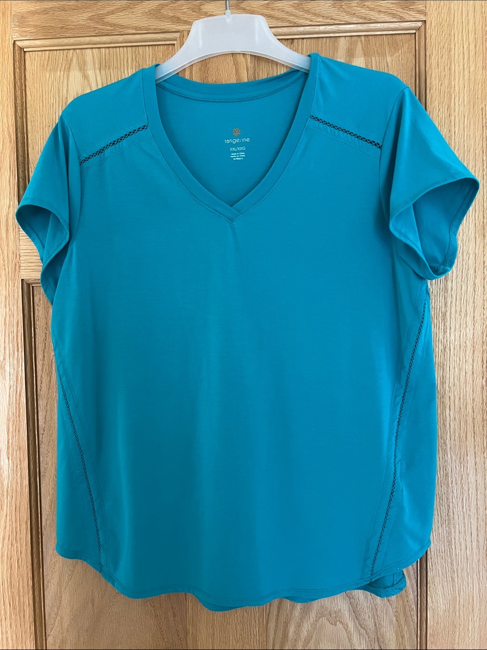 Tangerine -  Teal V-Neck Short Sleeve Tee XXL